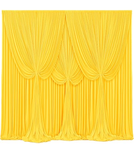 Amazon.com : 4 Panels Yellow Backdrop Curtain for Parties Wrinkle